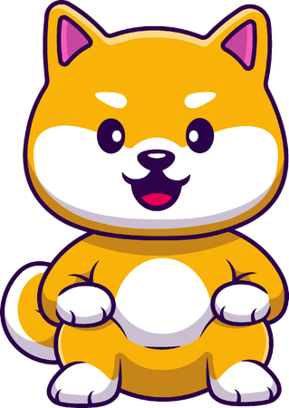 Perro Shiba Inu Sentado  Illustration