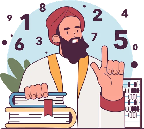 ペルシャの数学者が数字を発明した  イラスト