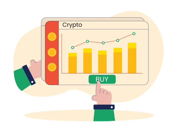 Person buying crypto for profit  Illustration