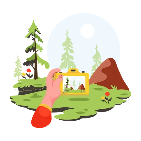 Get This Flat Illustration Of Clicking Picture Illustration