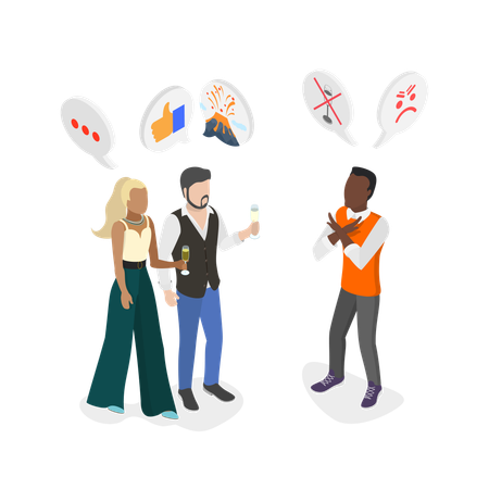Person, die alkoholische Getränke ablehnt  Illustration