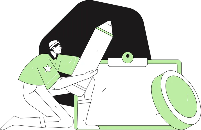カレンダー管理を行う人  イラスト