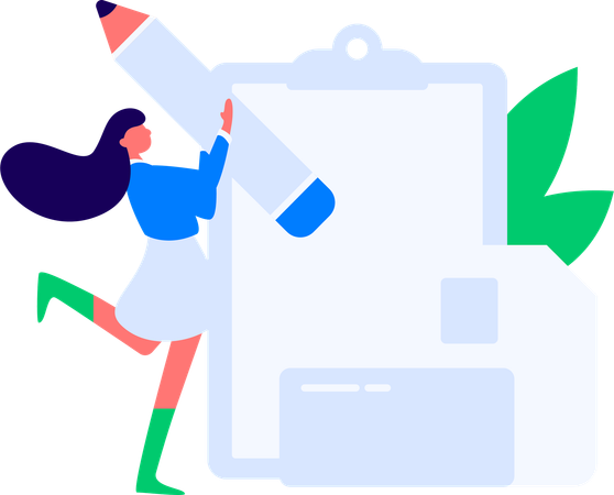 Person Filling Customer Response Form  Illustration