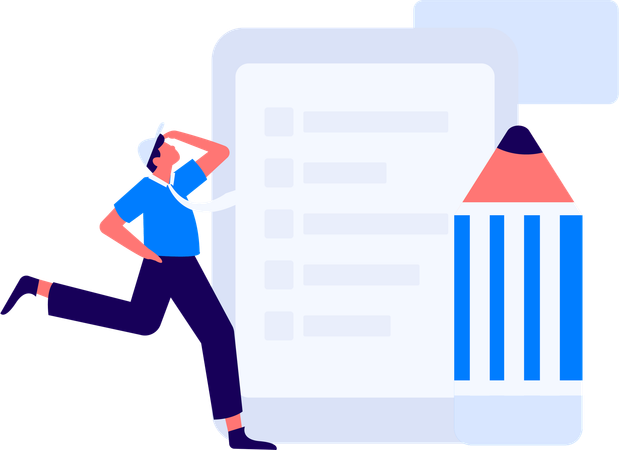 Person Filling Customer Response Form  Illustration