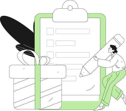Person Filling Customer Response Form  Illustration