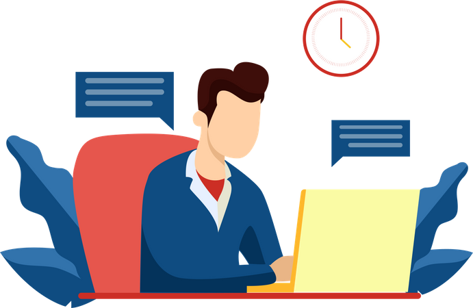 Person focusing on work  Illustration