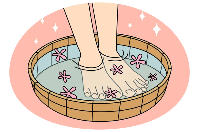 Person genießt Behandlungen im Spa  Illustration