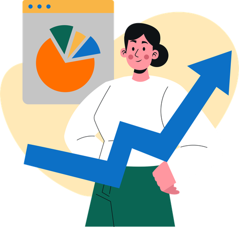 Person Holding an Upward Arrow Representing Growth and Success in Business Analytics  Illustration