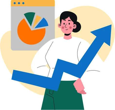 Person Holding an Upward Arrow Representing Growth and Success in Business Analytics  Illustration