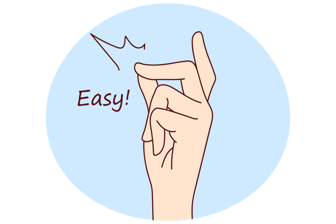 Person make hand gesture of how easy  Illustration