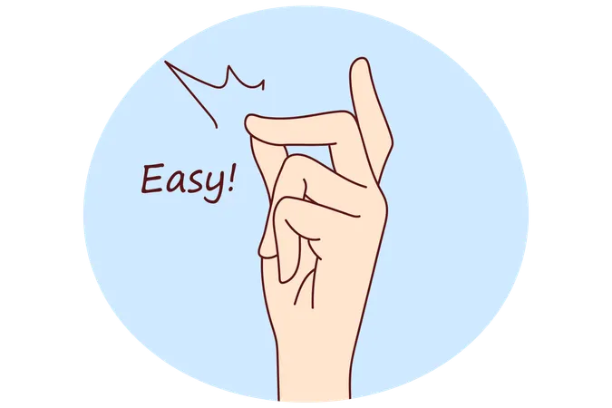 Person make hand gesture of how easy  Illustration