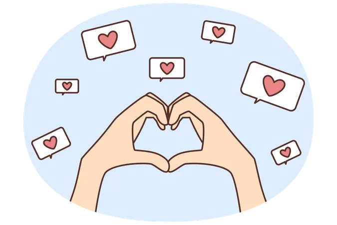 Person make heart gesture with hands  Illustration