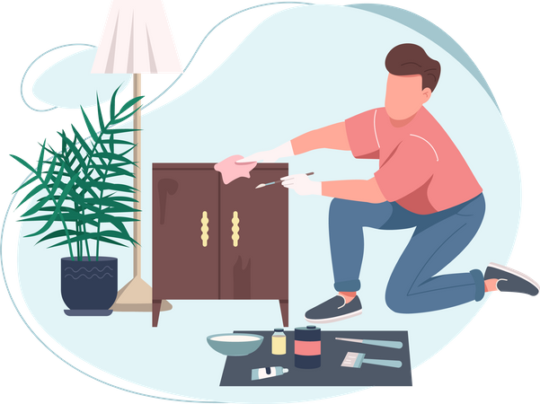 Person making furniture  Illustration