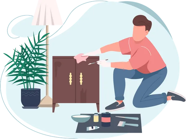 Person making furniture  Illustration