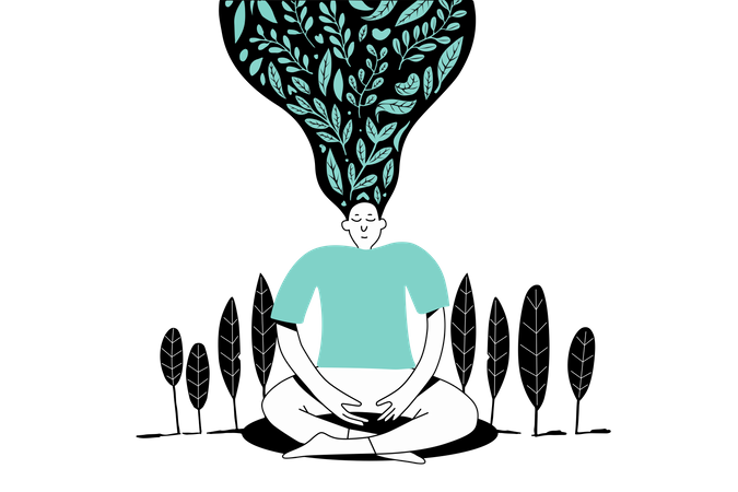 Person meditating for inner peace  Illustration