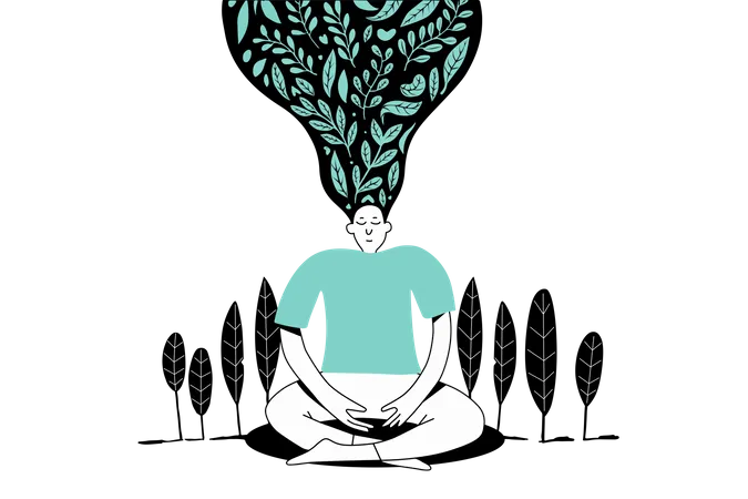 Person meditating for inner peace  Illustration