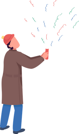 Person mit Feuerwerkskörper  Illustration