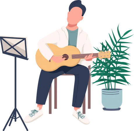 Person playing guitar  Illustration