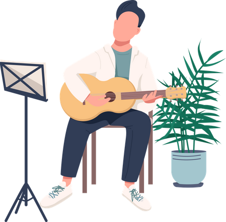 Person playing guitar  Illustration