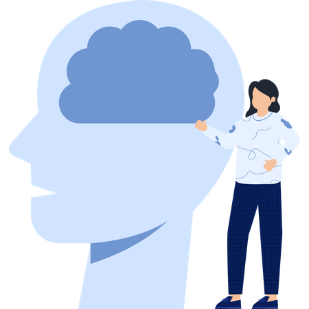 Person Presenting Brain Concept Mental Health Psychology  Illustration