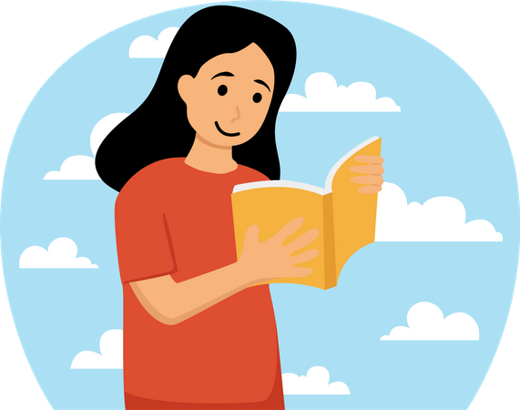 Person Reading Book  Illustration