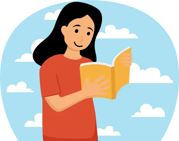 Person Reading Book  Illustration