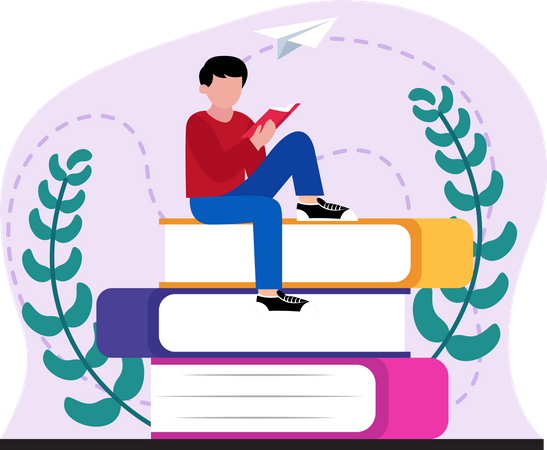 Person Reading Book  Illustration