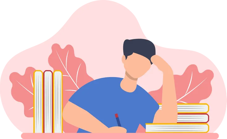 Person Reading Book  Illustration