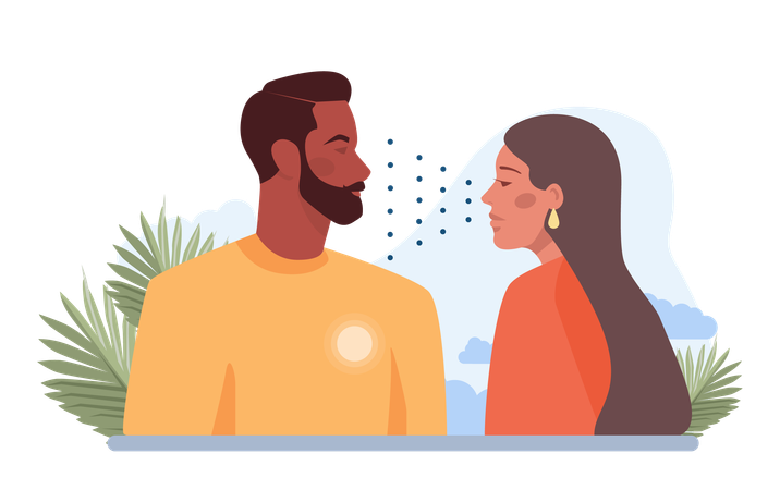 Person receiving signal source  Illustration