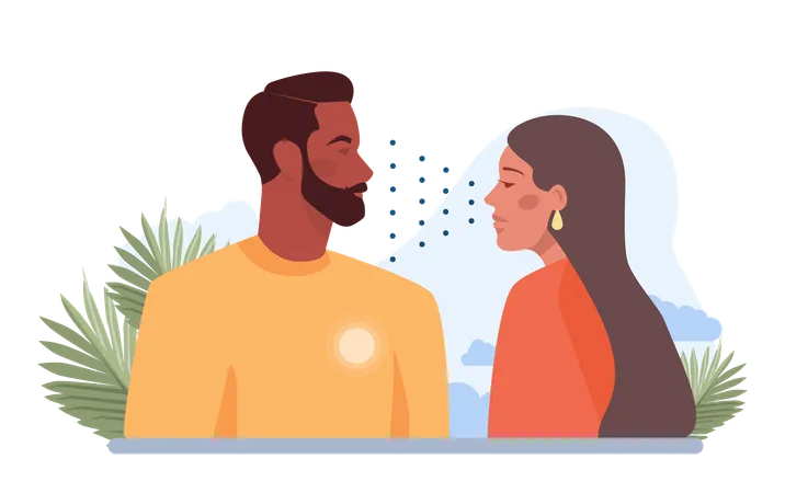 Person receiving signal source  Illustration