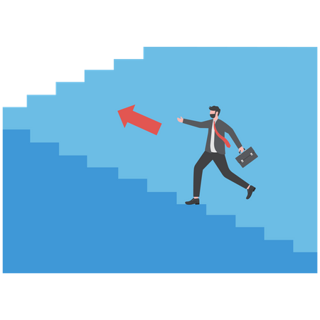 Person rising up the stairs  Illustration