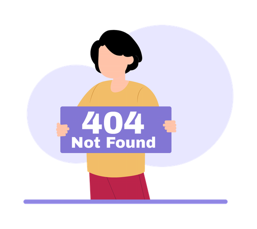 Person showing 404 error  Illustration