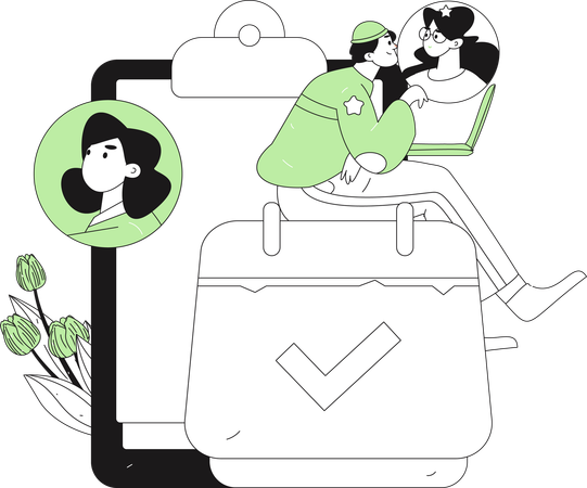 Person signs employment contract with new candidate  Illustration