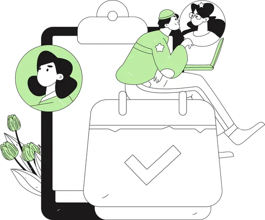 Person signs employment contract with new candidate  Illustration