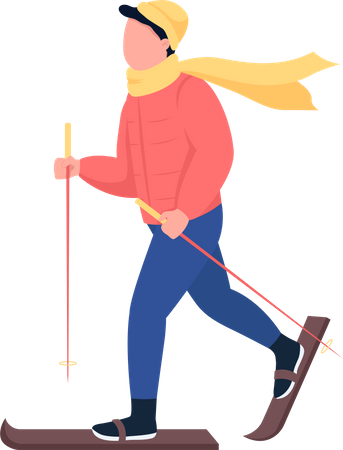 Person skiing Illustration