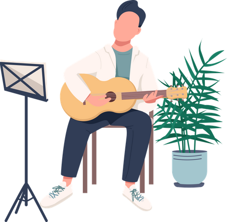 Person, die Gitarre spielt  Illustration