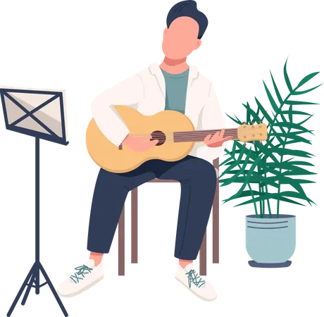 Person, die Gitarre spielt  Illustration