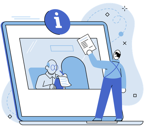 Person submits reply to controller for data verification  Illustration