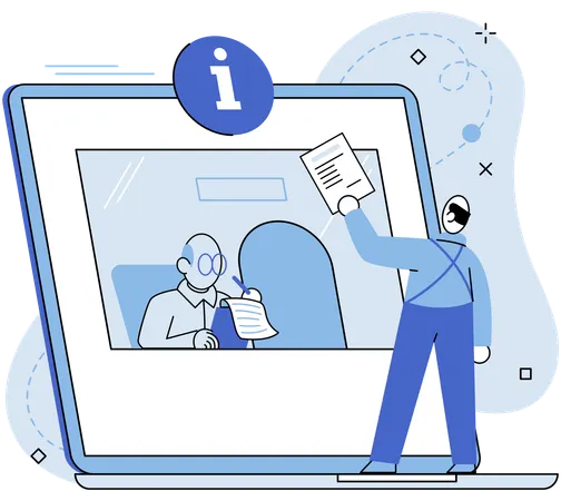 Person submits reply to controller for data verification  Illustration