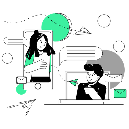 Person to person Digital marketing  Illustration