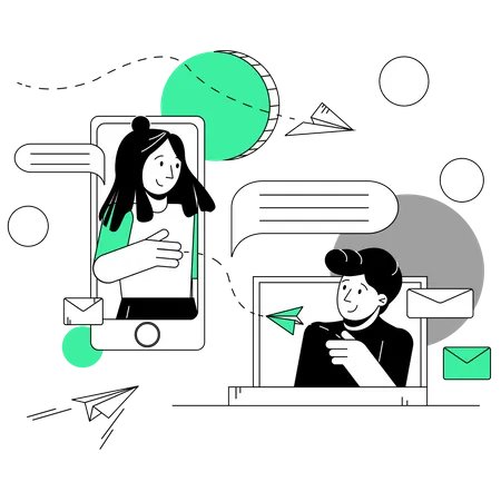 Person to person Digital marketing  Illustration