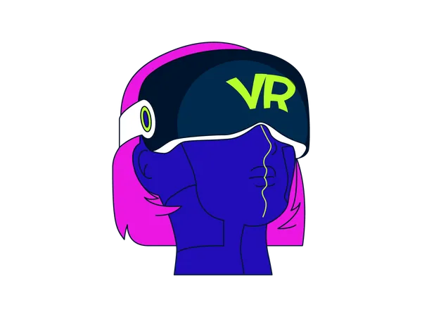 Person, die ein VR-Headset trägt  Illustration