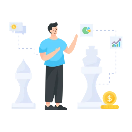 Person using Investment Strategy Illustration