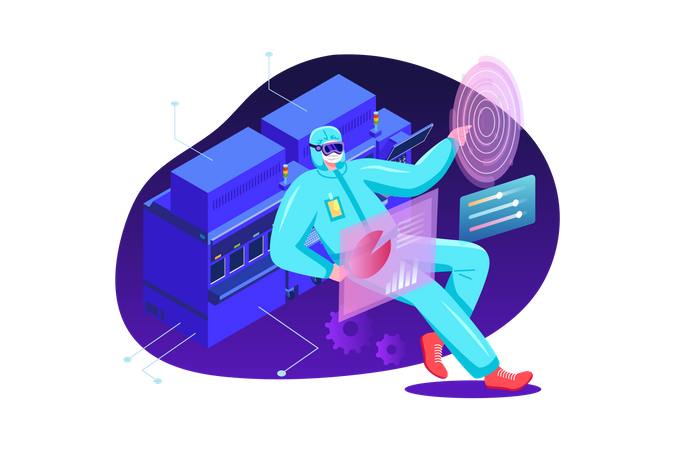 Person using Metaverse Technology  Illustration