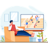 person watching television illustration