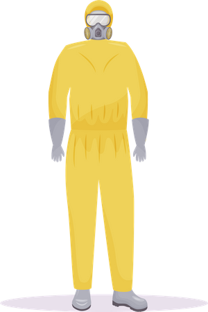 Person wearing protective suit Illustration