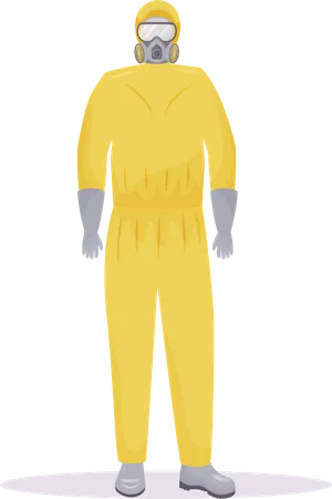 Person wearing protective suit  Illustration