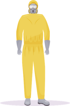 Person wearing protective suit  Illustration