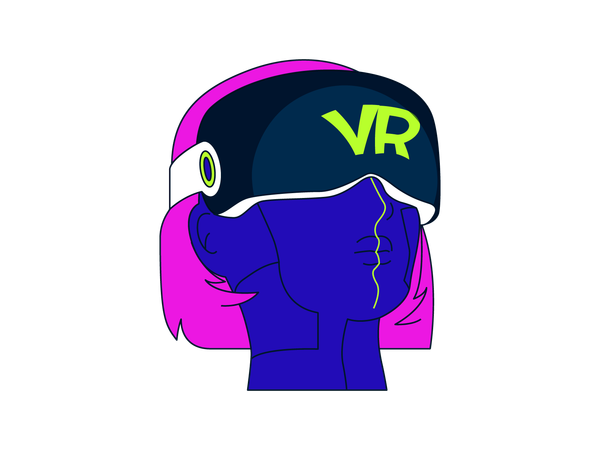 Person wearing VR headset  Illustration