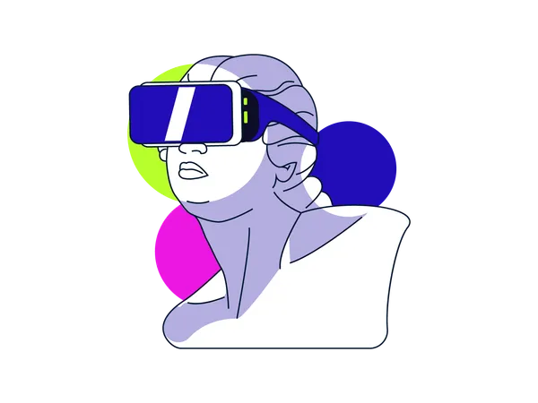 Person wearing VR headset  Illustration